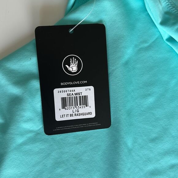 Body Glove SMOOTHIES LET IT BE CROSS-OVER RASH GUARD - SEA MIST, Size Large, NWT - Picture 8 of 8